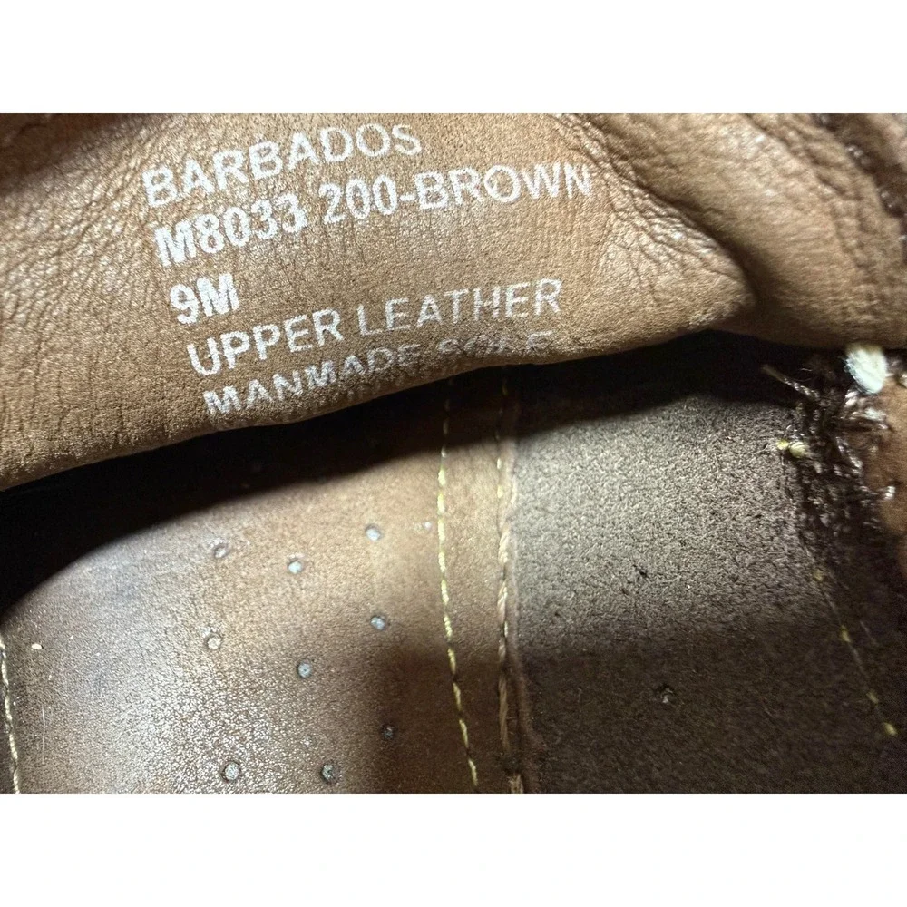 Tommy Bahama Mens Brown Leather Boat Shoes Nautical Laced Loafers Slip On Brown
